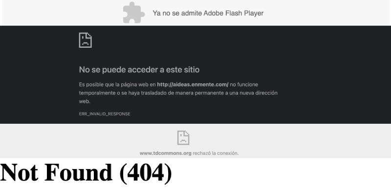 Un montaje con capturas de pantalla que muestran mensajes de error de sitios web caídos.